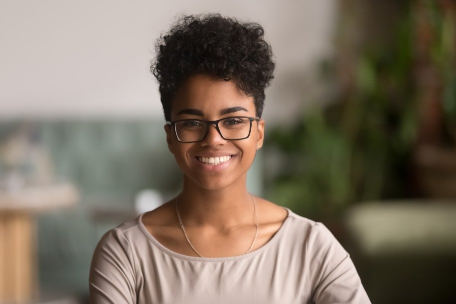 photo of a woman smiling